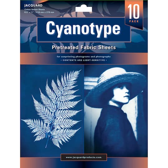 Jacquard Cyanotype Pre-Treated Fabric Sheets, 8.5&#x22; x 11&#x22;